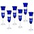 Conjunto com 6 Taças de Cristal Champagne 175ml  Azul Cobalto - Rojemac - Imagem 1