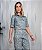 Camisa Cropped Clara Estampada Azul - Imagem 1