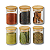Kit 6 Porta Condimentos e Temperos em Vidro com Tampa De Bambu 210ml - Imagem 9