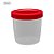 Coletor PP transparente com tampa vermelha sem pá embalagem industrial - Imagem 2