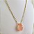 Colar Petra com pingente em pedra fusion gota rosa 18x25 - Imagem 3
