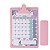 Prancheta de planner com estojo rosa pastel Maxcril - Imagem 1