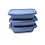 Kit com 3 potes retangular 1,2L kozi plast - Imagem 2
