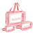 Kit C/3UNI Necesserie Wash Bage Rosa - Imagem 1