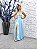 Vestido Aline longo azul tiffany com cinto 40 - Imagem 1