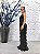 Vestido Avril longo preto pedraria com franjas de paetê 40 - Imagem 4