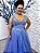 Vestido Melinda longo azul hortênsia 48 - Imagem 3