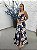 Vestido Dominica longo azul marinho estampado - Imagem 1