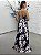 Vestido Dominica longo azul marinho estampado - Imagem 3