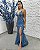 Vestido Netuno azul cobalto bordado manualmente  + Clutch Brinde - Imagem 4