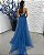 Vestido Netuno azul cobalto bordado manualmente  + Clutch Brinde - Imagem 3