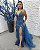 Vestido Netuno azul cobalto bordado manualmente  + Clutch Brinde - Imagem 1