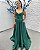 Vestido Terra verde esmeralda bordado manualmente + Clutch Brinde - Imagem 1