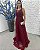 Vestido Jaspe marsala bordado manualmente + Clutch Brinde - Imagem 1