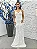 Vestido Brunei branco bordado manualmente + Clutch brinde - Imagem 1