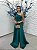 Vestido Osaka verde esmeralda + Clutch brinde - Imagem 1
