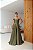 Vestido Ylina Verde Oliva + Clutch Brinde - Imagem 1