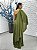 Vestido Bangladesh Verde Oliva bordado manualmente + Clutch Brinde - Imagem 3