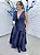 Vestido Sloani Azul Marinho bordado manualmente + Clutch Brinde - Imagem 2