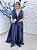 Vestido Sloani Azul Marinho bordado manualmente + Clutch Brinde - Imagem 1