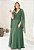Vestido Calantha Verde Oliva bordado manualmente + Clutch Brinde - Imagem 1