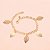 Pulseira com Pingentes de Folha Vazada Folheado a Ouro 18k - Imagem 1