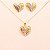 Conjunto de Coração Folheado a Ouro 18k Rosê e Ródio - Imagem 1