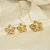 Conjunto de Estrela Abaulada Banhado a Ouro 18k - Imagem 1