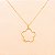 Gargantilha com Flor e Zircônia Cristal Banhado a Ouro 18k - Imagem 2