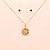 Conjunto Escrito Amor Fé e Luz Folheado a Ouro 18k - Imagem 1