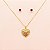 Conjunto de Coração com Zircônia Rubi Banhado a Ouro 18k - Imagem 2