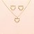 Conjunto Coração Vazado com Zircônia Banhado a Ouro 18k - Imagem 2