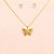 Conjunto de Borboleta Folheado a Ouro 18k - Imagem 2