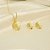 Conjunto com Design de Folha Banhado a Ouro 18k e Ródio - Imagem 1