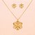 Conjunto com Design de Flor Folheado a Ouro 18k - Imagem 2