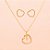 Conjunto Coração Vazado com Zircônia Folheado a Ouro 18k - Imagem 1