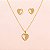 Conjunto Coração com Detalhe em Ródio Folheado a Ouro 18k - Imagem 2