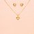 Conjunto Coração Vazado com Detalhe Folheado a Ouro 18k - Imagem 1