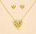 Conjunto com Design de Coração Polido Folheado a Ouro 18k - Imagem 2