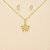 Conjunto de Flor e Estrela em Zircônias Folheado a Ouro 18k - Imagem 2