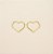 Brinco de Coração Vazado com Zircônia Banhado a Ouro 18k - Imagem 2