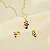 Conjunto Urso Panda em Resina Banhado a Ouro 18k - Imagem 1