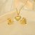 Conjunto de Coração com Detalhes Vazados Banhado a Ouro 18k - Imagem 1
