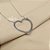 Gargantilha de Coração Vazado Banhado a Ouro Branco - Imagem 1