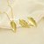 Conjunto Folha com Detalhes em Zircônia Banhado a Ouro 18k - Imagem 1