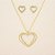 Conjunto de Coração Cravejado em Zircônia Banhado a Ouro 18k - Imagem 2