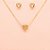Conjunto de Coração com Zircônia Cristal Banhado a Ouro 18k - Imagem 2