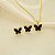 Conjunto de Borboleta com Resina Banhado a Ouro 18k - Imagem 1
