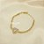 Pulseira de Coração Cravejado em Zircônia Banhado a Ouro 18k - Imagem 2