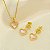 Conjunto de Coração com Zircônia Banhado a Ouro 18k - Imagem 2